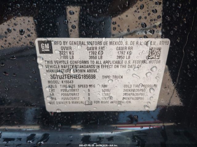 3GTU2TEH4EG185698 GMC SIERRA 1500