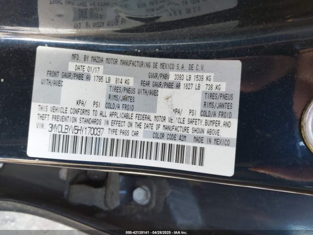 3MYDLBYV5HY170037 Toyota YARIS IA