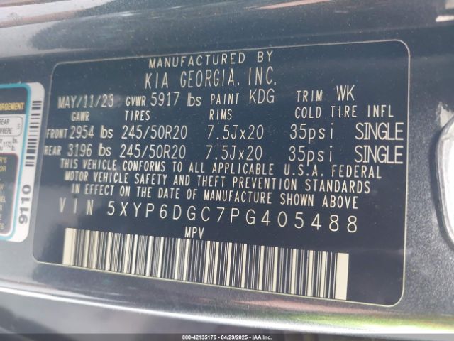 5XYP6DGC7PG405488 KIA Telluride S
