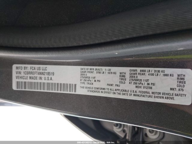 1C6RREFT4NN218519 RAM 1500