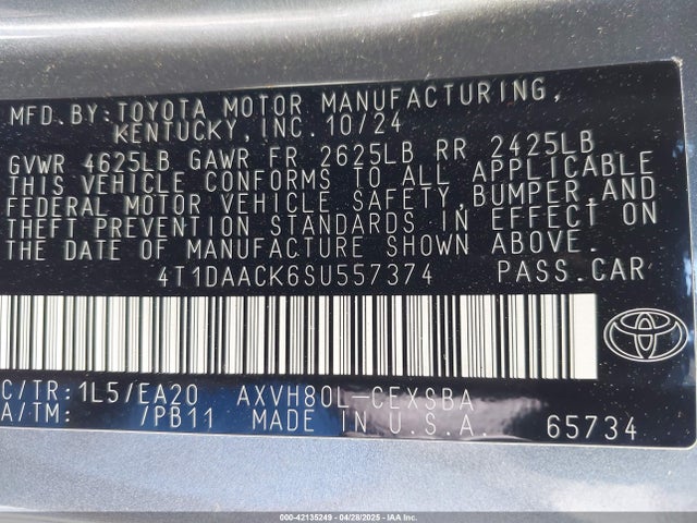 Toyota CAMRY SE 2025 4T1DAACK6SU557374 Image 9