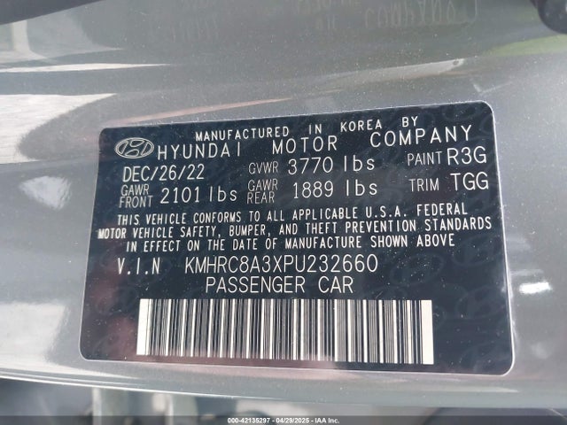 KMHRC8A3XPU232660 Hyundai Venue Sel