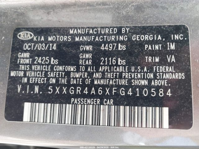 5XXGR4A6XFG410584 KIA Optima Sx Turbo