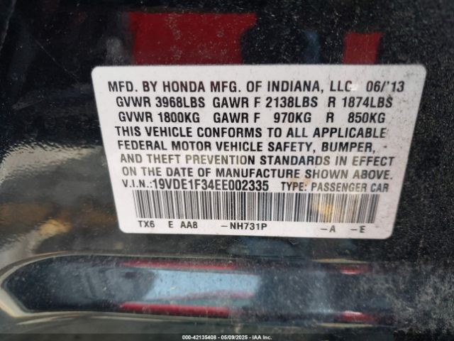 19VDE1F34EE002335 Acura Ilx 2.0l