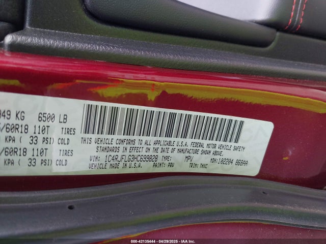 1C4RJFLG3HC699828 Jeep 2017