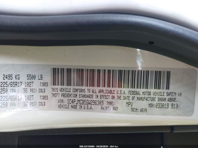 1C4PJMCB5GW296303 Jeep Cherokee Latitude