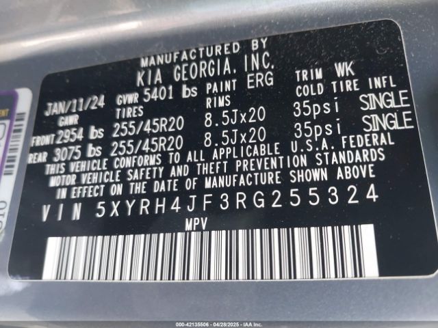 2024 KIA SORENTO 5XYRH4JF3RG255324 Photo 8