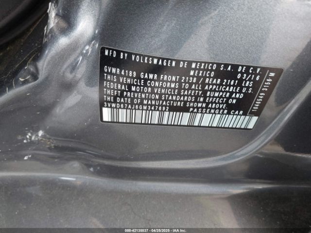 3VWD67AJ6GM347692 Volkswagen Jetta 1.4t Se