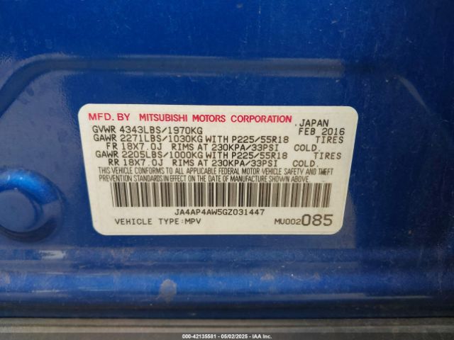 2016 MITSUBISHI OUTLANDER SPORT JA4AP4AW5GZ031447 Photo 8