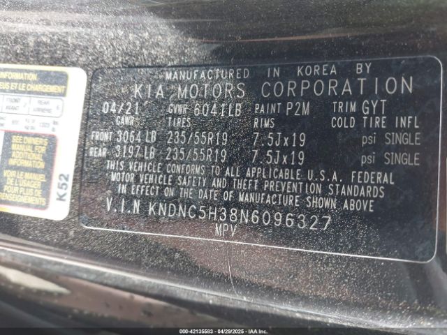 KNDNC5H38N6096327 KIA Carnival Mpv Ex