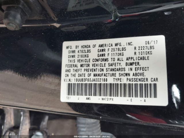 19UUB3F60JA002188 Acura Tlx Tech   A-spec Pkgs