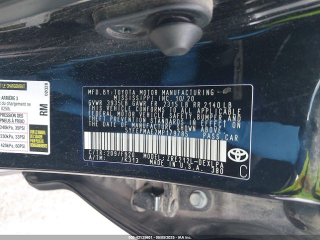 5YFEPMAE2MP179785 Toyota COROLLA LE