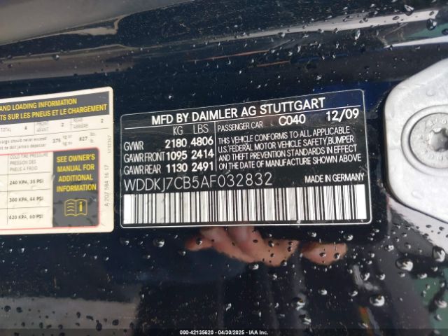 2010 MERCEDES-BENZ E 550 WDDKJ7CB5AF032832 Photo 8