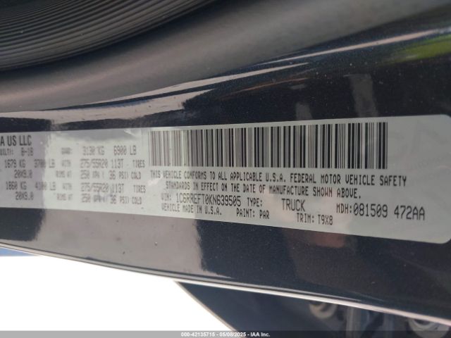 1C6RREFT0KN639505 RAM 1500 Big Horn/lone Star  4x2 5'7 Box