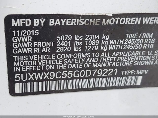2016 BMW X3 5UXWX9C55G0D79221 Photo 8