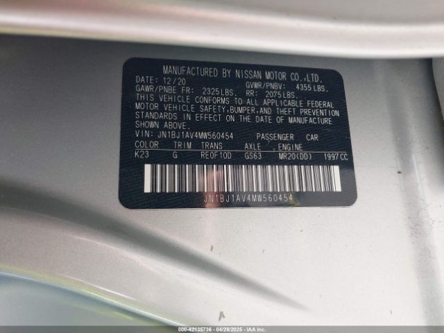 JN1BJ1AV4MW560454 Nissan Rogue Sport S Fwd Xtronic Cvt