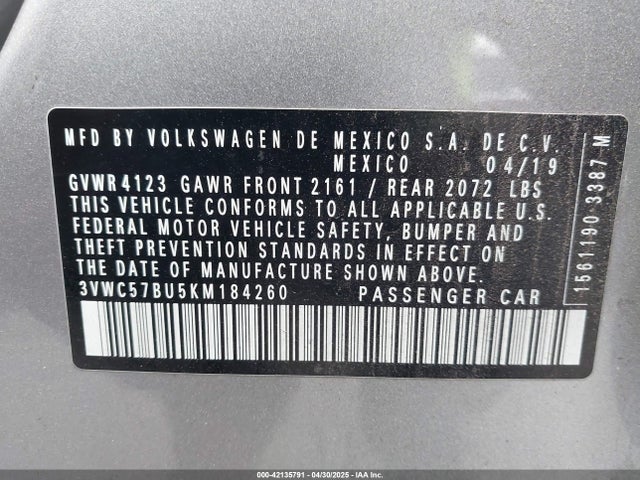 3VWC57BU5KM184260 Volkswagen 1.4 tsi