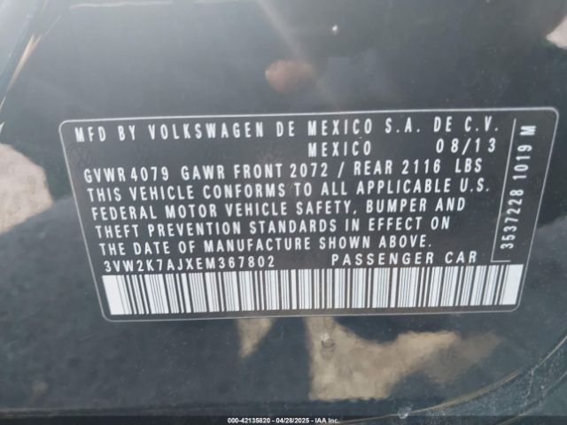3VW2K7AJXEM367802 Volkswagen Jetta 2.0l S