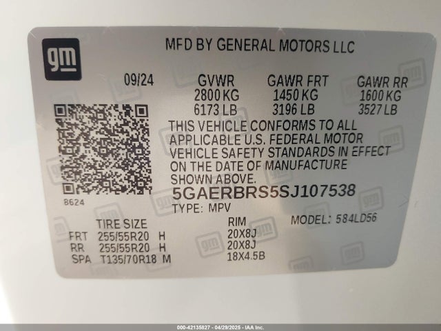5GAERBRS5SJ107538 Buick Enclave Sport Touring Fwd