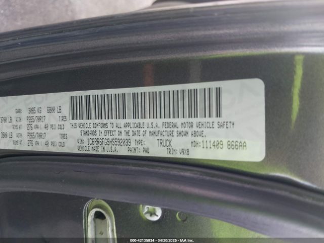 1C6RR6FG9HS592039 RAM 1500 Tradesman  4x2 6'4 Box
