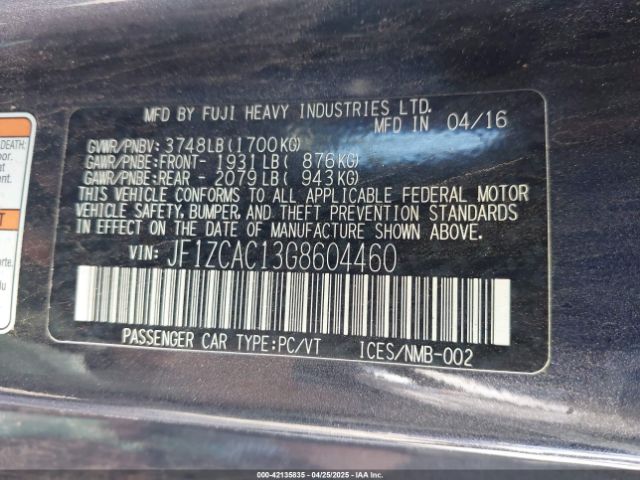 2016 SUBARU BRZ JF1ZCAC13G8604460 Photo 8