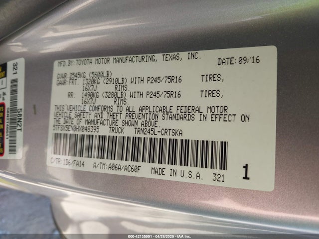 5TFSX5EN0HX048395 Toyota Tacoma Sr
