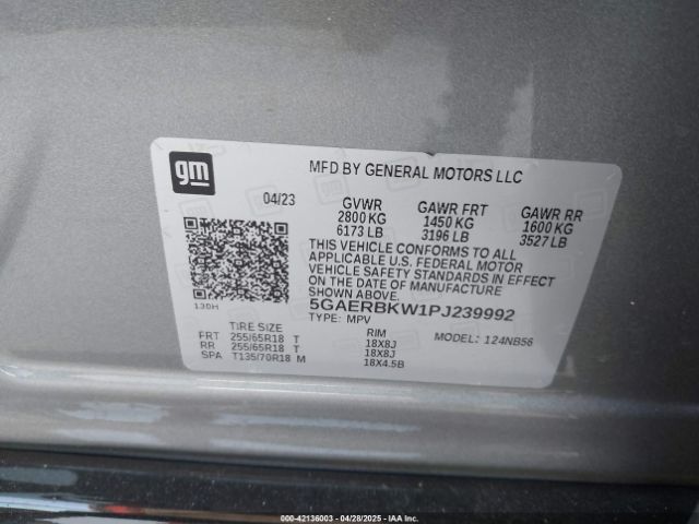 5GAERBKW1PJ239992 Buick Enclave Essence Fwd