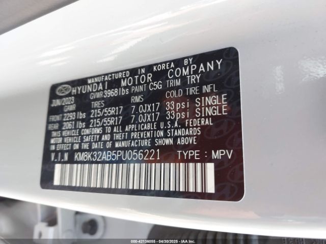 KM8K32AB5PU056221 Hyundai Kona Sel