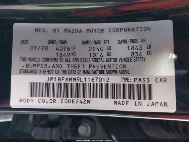 2020 MAZDA MAZDA3 JM1BPAMM9L1167012 Photo 8