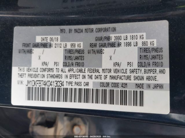 JM1DKFB74K0413034 Mazda Cx-3 Sport