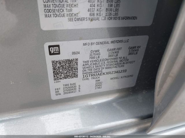 1GTRUAEKXRZ341233 GMC Sierra 1500 4wd Double Cab Standard Box Pro