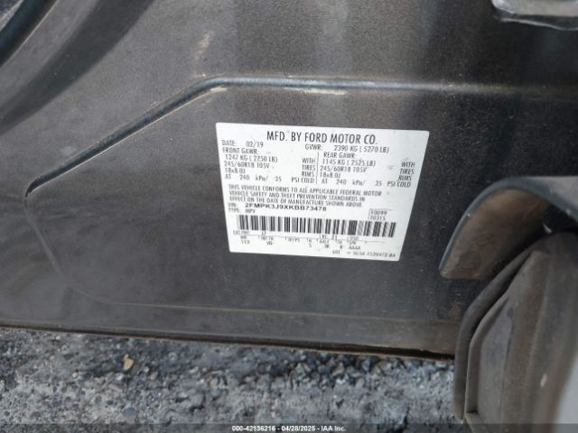 2019 FORD EDGE 2FMPK3J9XKBB73478 Photo 8