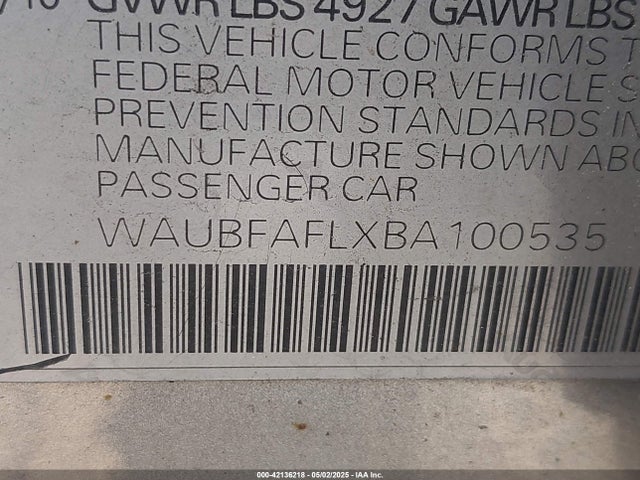 2011 AUDI A4 WAUBFAFLXBA100535 Photo 8