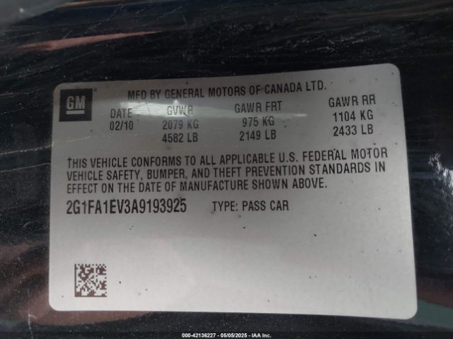 2010 CHEVROLET CAMARO 2G1FA1EV3A9193925 Photo 8