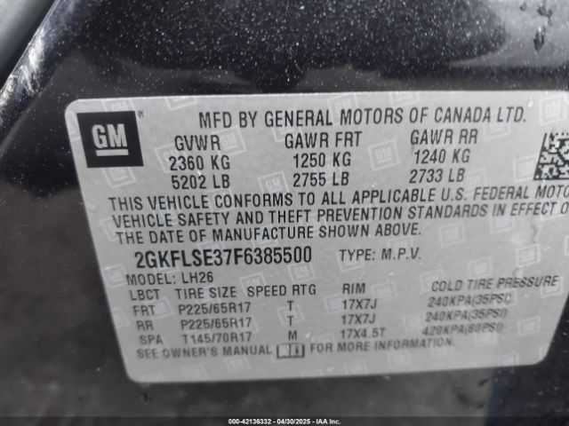 2GKFLSE37F6385500 GMC Terrain Slt-1