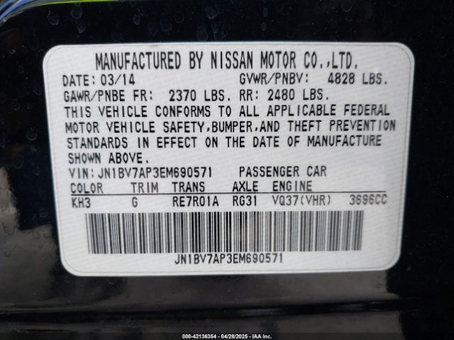 JN1BV7AP3EM690571 Infiniti Q50 SPORT