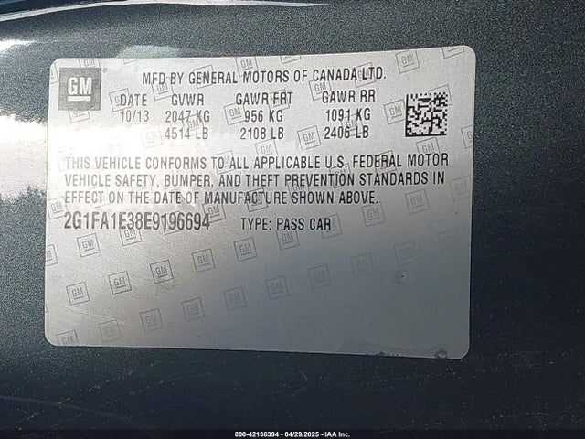 Chevrolet Camaro 2ls 2014 2G1FA1E38E9196694 Image 9
