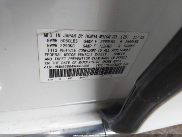 2009 ACURA RL JH4KB26649C002399 Photo 8