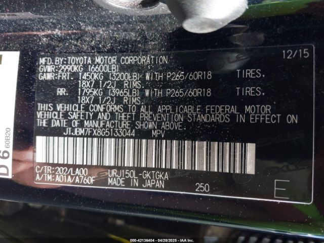 JTJBM7FX8G5133044 Lexus GX 460