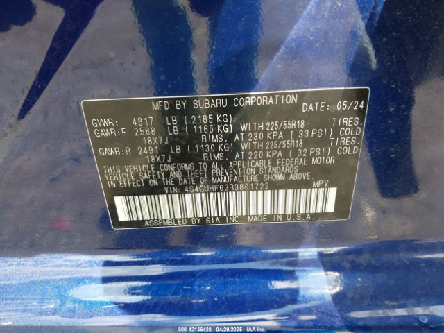 4S4GUHF63R3801722 Subaru Crosstrek Sport