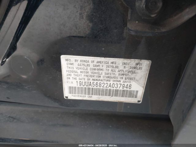 2002 ACURA TL 19UUA56822A037946 Photo 8