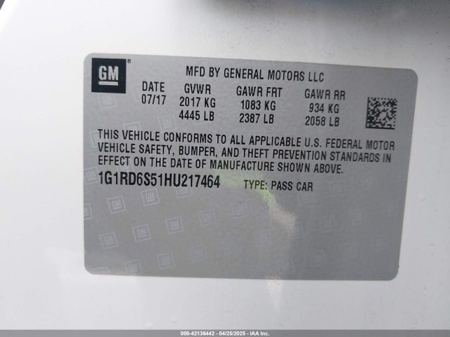 1G1RD6S51HU217464 Chevrolet Volt Premier