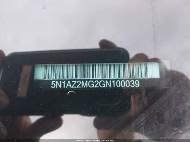 5N1AZ2MG2GN100039 Nissan Murano Platinum/s/sl/sv