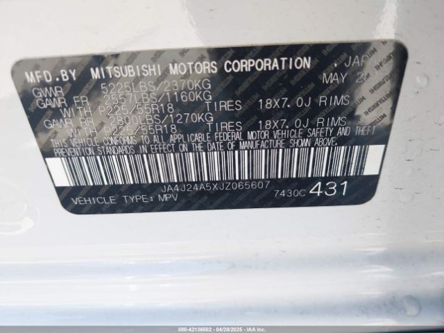 2018 MITSUBISHI OUTLANDER PHEV JA4J24A5XJZ065607 Photo 8