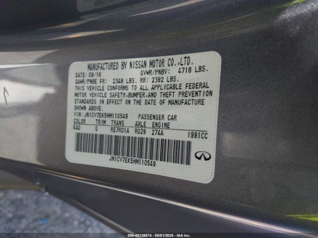 JN1CV7EK5HM110549 Infiniti Q60 2.0t Premium
