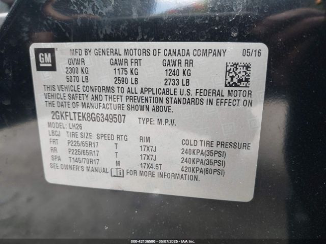 2GKFLTEK8G6349507 GMC Terrain Sle-2