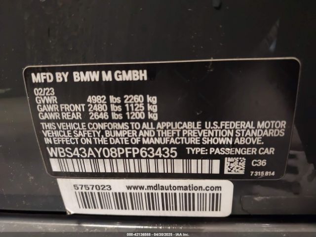 WBS43AY08PFP63435 BMW M3 Competition Xdrive