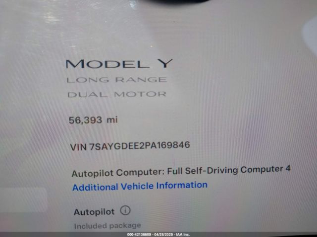 7SAYGDEE2PA169846 Tesla Model Y