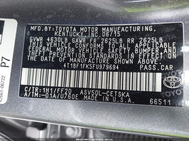 4T1BF1FK5FU979694 Toyota CAMRY SE