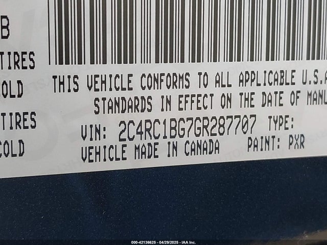 2C4RC1BG7GR287707 Chrysler Town & Country Touring